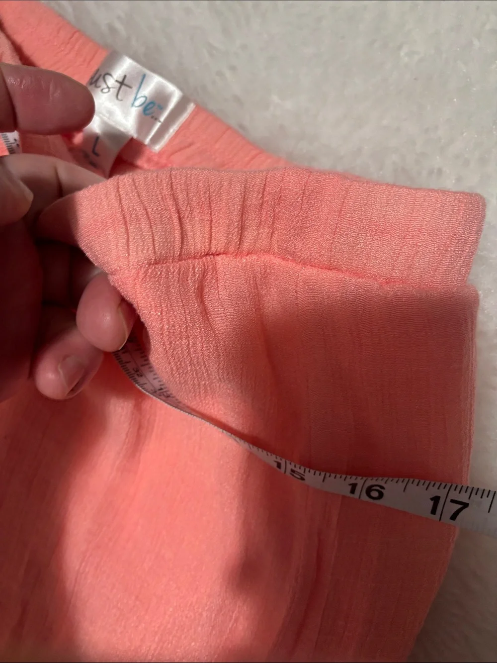 just be Coral Peach High-Low Ruffle Skirt